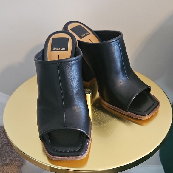 Dolce Vita Shoes - Dolce Vita Black Leather Mules